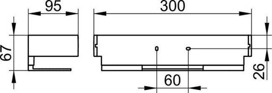 Полочка для душа 300х95хh67мм, (цв.хром),  ZZ Keuco Edition 11 11158 010000