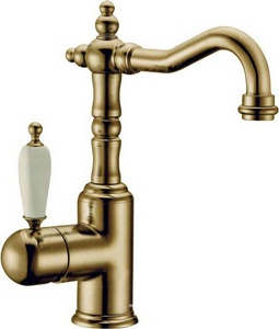 Смеситель для раковины, высокий, однорычажный, без донного клапана, бронза Boheme Medici 302