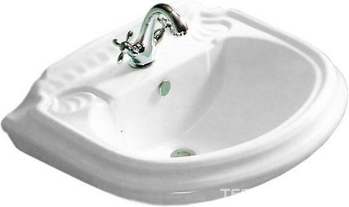 Раковина 700х570мм, 1 отв. д/смес., с бортиком, установка на пьедестал,  ZZ Cezares King Palace CZR-395-T