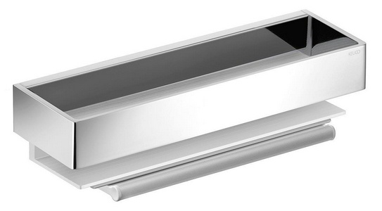 Полочка (корзинка) для душа 300х95хh82мм, со встроенным стеклоочистителем, (цв.хром / алюминий серебристый анодированный),  ZZ Keuco Edition 11 11159 010000