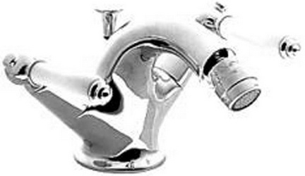 Смеситель для биде, с д/к (цв. хром, ручки цв. белый), Fantastica XX