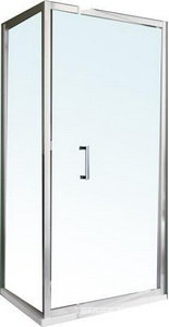 Дверь для душа, в нишу или для боковой стенки, 80(77-81)хh200см, правая/левая, (стекло прозр. + StarClean, профиль цв.чёрный матовый),  ZZ Samo Cee Art B0902 L96 TR + DF01 StarClean + доплата за h200см