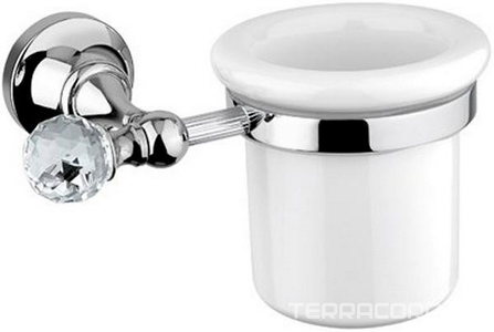 Стакан настенный керамич. (цв.хром, Swarovski),  ZZ Cezares Olimp OLIMP-TUM-01-Sw