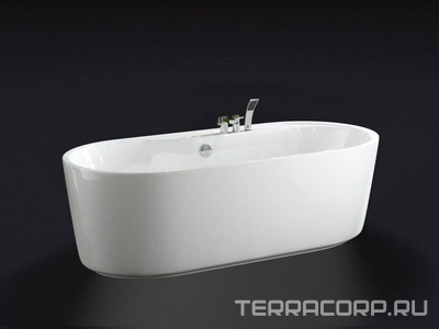 Ванна 1780x840xh590мм, отдельностоящая, с возможностью установки смесит.на борт, БЕЗ слив-перелива BB5-OVF-03-CRM (-BRN, -ORO), акрил, BelBagno ZZ BelBagno Универсал BB14-K