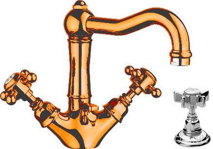 Смеситель для раковины на 1 отв. с д/к (цв.бронза, ручки Dames Anglaises ), Nicolazzi ZZ Nicolazzi Classical luxury 1432 BZ 18