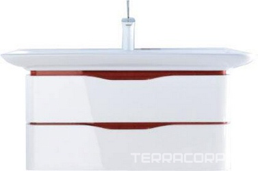 Тумба подвесная 450х800хh395мм (2 выдвижн.ящика), декор красный,крепл.в компл.,  PuraVida ZZ