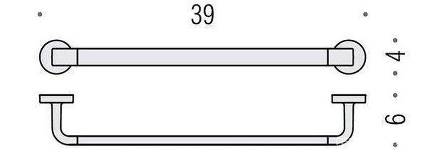 Полотенцедержатель 39см, (цв.хром)  ZZ Colombo Nordic B5209