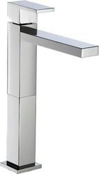 Смеситель для раковины, "Высокий" излив h236мм, без д/к, (цв. brush nikel) Q ZZ