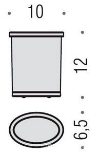 Стакан настольный, (стекло мат., металл. основа цв.хром),  Colombo Land B2841.000