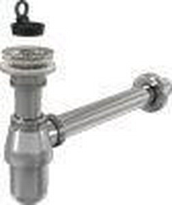 Сифон для умывальника D=32, c нерж. сеткой и пробкой AlcaPlast Универсал A437