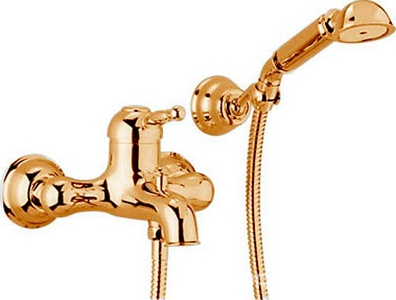 Смеситель для ванны (шланг, лейка, кронштейн в компл), (цв.бронза)  ZZ Cisal Arcana Royal AY000120 27