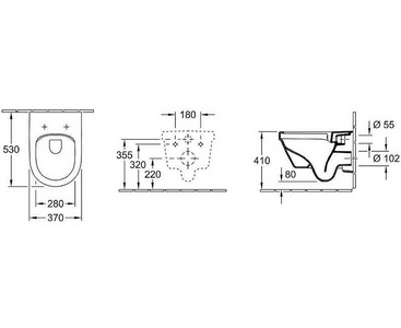 Унитаз подвесной 370х530мм, с откр.кромкой смыва, сиденье с функц.Quick Release и Soft Closing в компл., круглая модель, (цв. 01 белый),  Villeroy & Boch Architectura 5684HR01   (Хог)
