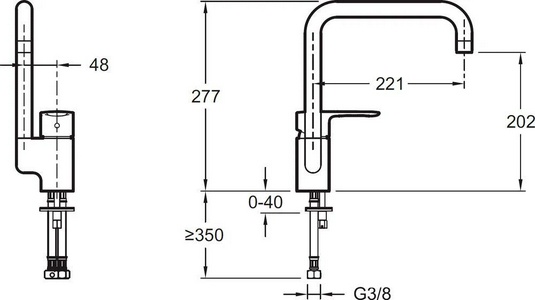 Смеситель для кухни JULY, гибкая подводка, хром Jacob Delafon July E5243-CP