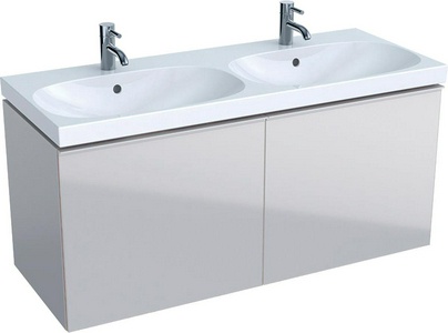 Тумба подвесная 119хh53.5х47.6см, д/рак 120см, 2 нажимн.выдвижн.ящика, (фасад песчаное стекло,корпус песчаный мат-лакиров.),крепл.в компл,ZZ Geberit Acanto 500.613.JL.2