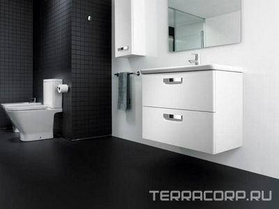 Тумба подвесная GAP 800*440*600 мм, цвет белый, с 2 выдвижными ящиками KL Roca Gap ZRU9302732