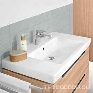 Раковина 800х470мм, c 1 отв. д/смес., с переливом, для установки с мебелью и п/пьедесталом, (цв. 01 white),  Villeroy & Boch Subway 2.0 71758001