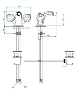 Смеситель для биде, с д.к., (цв. золото (Dore)) Mandarine cristal clair ZZ THG Mandarine Cristal CL U1D-F01-3202