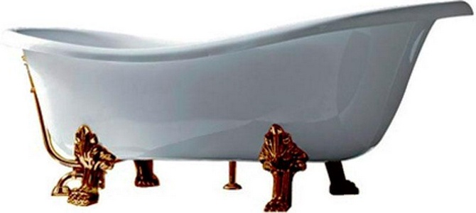 Ванна 1700х800хh720(600)мм, акрил, отдельностоящая, ножки "Львиные лапы", слив-перелив в компл., (цв. бронза),  ZZ Treesse Epoca V5071 bronzo