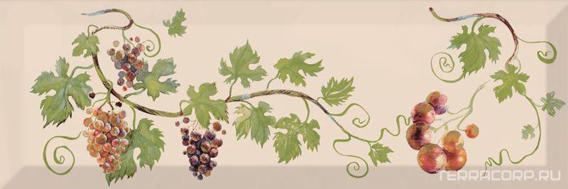 Керамическая плитка Absolut Keramika Monocolor 10x30 Decor Grapes 02 10x30 Комбинированный, фото 3