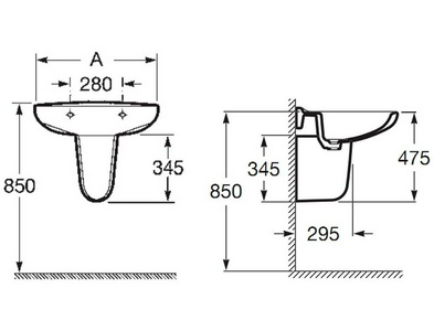 Полупьедестал Victoria, крепеж в комплекте ZZ Roca Виктория 337392000/33739200Y