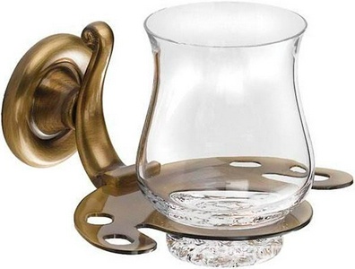 Стакан настенный (стекло прозрачное, держатель цв. бронза),  KL Pomd'or Windsor 26.70.02.011