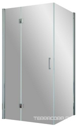 Душевое ограждение AFP-Fis, 100x110x1900 мм ( неподвижная стенка -100 см.,дверь - 110 см. ), левое, профиль хром глянцевый, стекло прозрачное ZZ