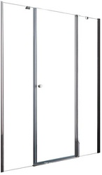 Дверь в нишу 1850хh1950мм, (1810-1850)хh1950, с неподв.сегмен "Правая" (крепление двери справа), (стекло прозр. 6мм, фурн/хром), ELENA XX