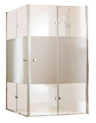 Распашная складывающаяся дверь (стекло прозр. Anti-Plague 6мм, 100хh200см, вход 860мм,проф.матовое серебро, петли слева) Huppe 501 Design ZZ