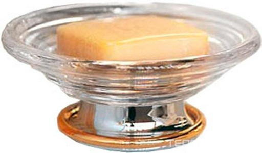 Мыльница настольная, (стекло прозрачное, держатель цв.золото),  Pomd'or Windsor 26.60.90.003