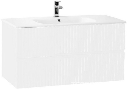 Раковина (ПРОДАЖА ТОЛЬКО C БАЗОЙ ПОД РАК.)1000х460мм, 1 отв.д/смесит., с переливом, (керамика, цв.белый), Cezares ZZ Cezares Универсал CZR-NAT-100-LVB