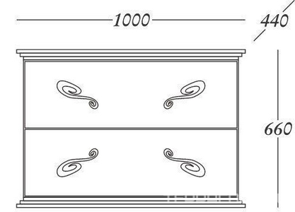 Тумба 100х44хh66см, подвесная, под раковину, (цв., ручки цв.хром),  ZZ La Beaute Loiret BL2