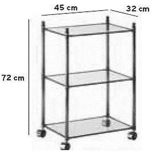 Этажерка передвижная, на колёсиках, h72х45х32см (золото),  ZZ Pomd'or Dina 16.91.71.001