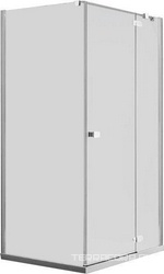 Дверь распаш. с неподв.сегментом,для монтажа с бок.панелью,970-995хh1950мм,вход 555мм, петли справа,(стекло 6мм,GL проз.,фурн. 05 полир.алюм) СOMBI KL