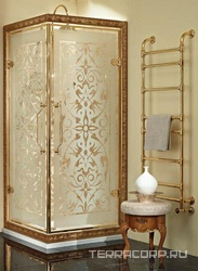 Рама с левостор. дверью для угл.каб. с компенс.проф.90х90хh200см (внутр.проф.зол.сатин.,внеш.проф.зол.,элем.из смол.сус.зол./черешн.антик.)PrincessZ X