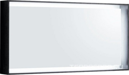 Зеркало 1184х584х140мм, в раме, со светодиодной LED 12V / 37,5W подсветкой по контуру, (цв. тёмный дуб), крепёж в компл., Citterio ZZ