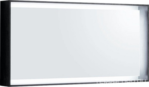 Зеркало 1184х584х140мм, в раме, со светодиодной LED 12V / 37,5W подсветкой по контуру, (цв. тёмный дуб), крепёж в компл.,  ZZ Geberit Citterio 500.570.JJ.1