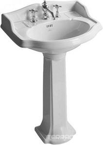 Раковина 585х460мм, 1 отв. д/смес., с бортиком, установка на пьед. AR 815, (цв. белый)  Simas Arcade AR 814