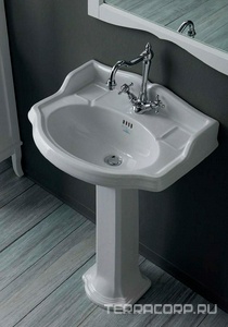 Раковина 585х460мм, 1 отв. д/смес., с бортиком, установка на пьед. AR 815, (цв. белый)  Simas Arcade AR 814