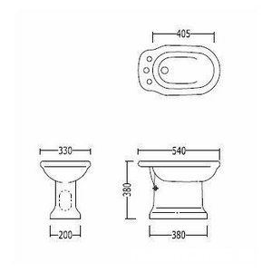 Биде напольное 33х54,5хh38см, с 1 отв. д смесителя (крепл. в компл.) цв. белый  ZZ Devon & Devon Etoile IBBID(1)FET