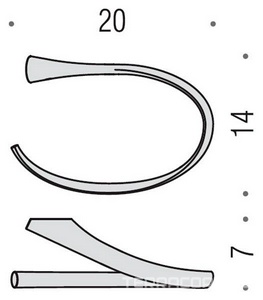 Полотенцедержатель-полукруг 20 см, (цв.хром),  Colombo Land B2831.000