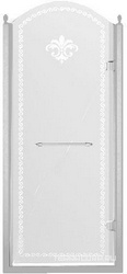 Дверь в нишу 900хh2166мм, "Правая" петли справа, (стекло прозрачное с матовым узором, 8мм, фурнит. цв.хром), Retro XX