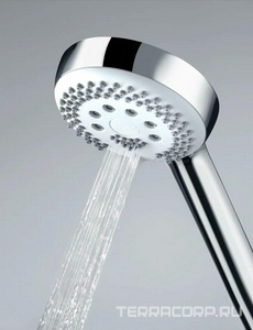 Душевая стойка для ванны/душа c изливом, верхний душ 200мм, душ лейка, душ.шланг 1600мм, хром Kludi Logo 6808305-00