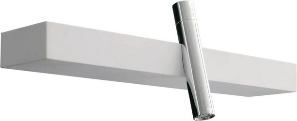 Смеситель для раковины однорыч., настенный, с полкой 60х14хh6см, без д/к, (хром/бел.) Blok ZZ