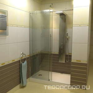 Душевое ограждение "Пуэрта" 1200 мм  (для Г-образного или от "стены до стены") проф.хром, прозрачн.стекло, БЕЗ поддона, БЕЗ боковой части Good Door PUERTA ПУ00005