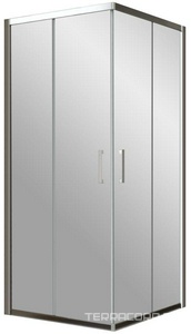 Душевое ограждение  80x80x190 см, двери раздвижные, БЕЗ поддона, профиль матовый хром, стекло сатин ZZ Vegas Glass ZA ZA 0080 07 10