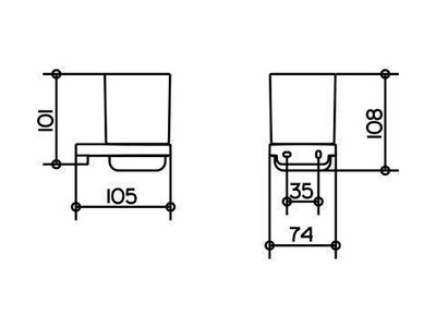 Стакан настенный, (хрусталь, держатель цв. хром),  Keuco Moll 12750 019000