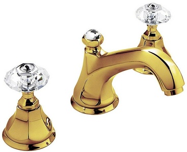 Смеситель для раковины на 3 отв. с д/к (цв. Inglish gold/ручки Crystal handle), Nicolazzi ZZ Nicolazzi Teide 1908 GF 15