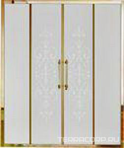 Дверь в нишу раздвижная 2-х секц.с неподв.сегментами 194-200хh200см, (правая/левая, профиль цв.золото, стекло прозрачное), Impero  ZZ Samo Dolce Vita BS7344 TR AUL 200