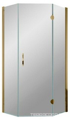 Душевое ограждение пятиугольное AFA-Pen, 90*90*1900, правое, профиль бронза, стекло "шиншилла", БЕЗ поддона