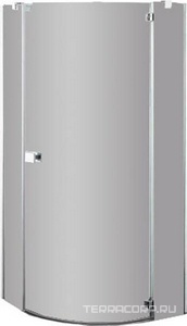 Душ каб.распашная дверь с неподв.сегм., 1/4 круга, R=550, DX петли справа (100х100хh195см, стекло 6мм, GL прозр., фурн. 05 полир.алюмин) E-LITE ZZ Provex E-Lite 6005ES-R-05GL